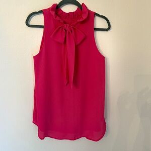 **Versatile Pink Tie Bow Top**